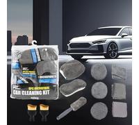 Kit Nettoyage Voiture, 11 Pièces Professionnels Nettoyage de Voiture avec Chiffon Microfibre et Éponge, Serviettes et Serviettes en Verre, Gant, Brosse de Roue, Pinceau Detailing et Kit polissage Voit