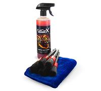 Kit nettoyant pour moteurs FullCarX PRO + accessoires (Bayette microfibre et pinceaux) - Nettoie et dégraisse à la perfection le moteur du véhicule facilement