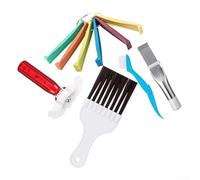 Kit nettoyeur d'ailettes de climatiseur incluant peigne condenseur et brosse nettoyage climatisation, outil manuel pour redresser ailes pour radiateur pour pompe à chaleur, maintien efficacité