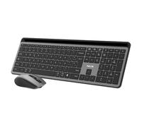 Kit NGS Eclipse - Clavier et Souris QWERTY sans Fil espagnols, Rechargeable, 12 Touches multimédias, multidispositif, DPI 800/1200/1600, Design Minimaliste