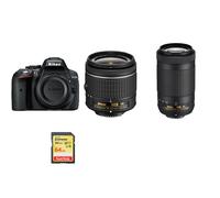 Kit Nikon D5300 DSLR avec objectifs AF-P 18-55 mm et AF-P 70-300 mm + carte SD SanDisk Extreme 64 Go