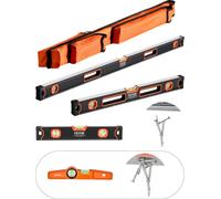 Kit niveau à bulle Torpedo 4 pièces outil de mesure avec nivelle 120/60/40/25cm
