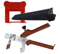 Kit nivellement carrelage 2mm 1000 clips (bases) + 250 coins (cales) + 1 pince métallique Raimondi. Perfect Level Pro, croisillon autonivelant professionnel