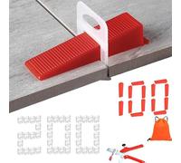 Kit nivellement carrelage 302 pièces,Kit nivellement carrelage,Système de nivellement carrelage robuste,Croisillon autonivelant,200entretoises1.5mm,100cales réutilisables,Pince à niveler (A)