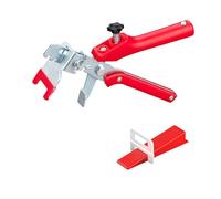 Kit Nivellement Carrelage avec 1 Pince, 2mm 400 Pièces Clips, 200 Cales Réutilisables, Système Croisillon Joint Carrelage Autonivelant, Outillage Niveleur Carrelage pour Bricolage et Professionnels