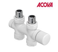 Kit O robinetterie thermostatisable en H droit réversible monotube / bitube chromé - ACOVA 991581