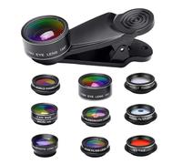 Kit objectif pour appareil photo portable - kit objectif pour téléphone, kit objectif pour téléphone portable 10 en 1, objectif macro 20 x 15x, téléobjectif macro grand angle fisheye, objectif pour
