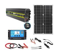 Kit onduleur solaire à onde sinusoïdale pure 6000 W 12 V avec panneau monocristallin 18 W et contrôleur de charge 30 A