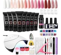 Kit Ongle Gel - LAMPE DU PARFUMEUR - Poly Extension Gel - 8 Couleurs - Lampe UV/LED 36W - Kit Complet Manucure
