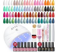 Kit ongle gel UV - ZUUKO - 38 pièces - 20 couleurs - Lampe UV LED - 5/30/60 sec - Base + 4 top coats - 7 ml par flacon