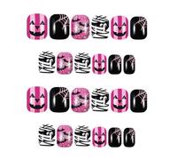 Kit Ongles Press-On Halloween Manucure 24 Pièces, Réutilisables pour