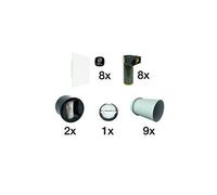 Kit OPTIFLEX + grille ColorLINE D125 cuisine + 2 bains + 5 branches insufflation - - 11091799