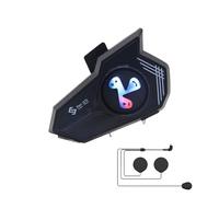 Kit Oreillette Casque | Intercom Moto - Lumière Colorée Assistant Vocal Réduction de Bruit Étanche