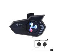 Kit Oreillette Casque,Système De Communication sans Fil | Lumière Colorée, Assistant Vocal, Réduction De Bruit pour Moto, VTT, Ski, Motoneige