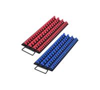 VEVOR Kit Organisateurs de Douilles Portables, Lot de 2, Plateaux de Douilles Métriques SAE 1/4'', 3/8'', 1/2'', Capacité de 160 Douilles, avec Poignée et Base en Acier, pour Tiroir de Boîte à Outils