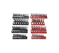 Kit Organisateurs de Douilles Tige Haute de Métrique SAE 8PCS Noir & Rouge