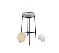 Kit original Betonfeuer avec support, planche à extinction et recharge de cire | Support revêtu par pulvérisation | Fabriqué à la main en Allemagne | Bougies avec mèche permanente