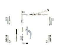 Kit oscillo-battant Galicube 2 V FAPIM à crémone Nefer midi - Compas moyen 562 à 1200 mm - Gris 9006 - 1331GA_G5