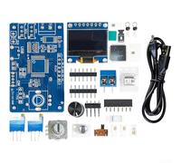 Kit oscilloscope microcontrôleur 0,96" pour écran OLED canal unique 0-30 V alimenté par USB Base de temps réglable pour la pratique de la soudure électronique Bleu (kit)
