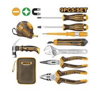 Kit outils à main de 9 pièces avec sac en toile - INGCO - HKTH20809