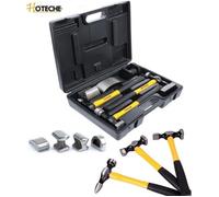 Kit outils de débosselage de carrossier - carrosserie - 3 marteaux à débosseler + 4 tas de carrossier - jeu d'outils de tôlier 7pcs