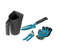 Gardena - Kit outils jardinage balcon 4 pièces (transplantoir robuste, réservoir plastique, gants 8/M)