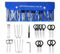 Kit Outils Démontage Autoradio 20 Pièces, Clés Extraction Autoradio | Universelles en Acier Inoxydable, Outil Retrait Radio Garniture Voiture GPS Navigation avec Pochette de Rangement