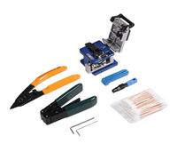 Kit Outils FTTH avec Couperet de Fibre FC-6S Outils de Dénudage de Fibres Optiques pour Installation et Maintenance de Réseau de Fibres Optiques, avec Décapant Fibre Optique CFS-3