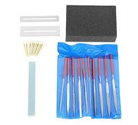 Kit Outils Polissage Instrument de Musique DIY, 10 Limes Aiguiseuses, Pierre à Poncer, Bloc de Ponçage et Cheville de Corde - Multifonction, Portable, pour Guitare, Violon,