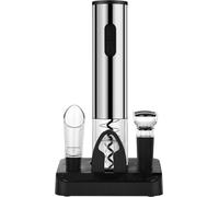 Kit ouvre-bouteille à piles, ouvre-bouteille électrique avec aérateur et bec verseur 2 en 1, 2 bouchons de vin sous vide pour les amateurs de vin, kit cadeau de Noël