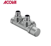 Kit P ALUMINIUM robinetterie thermostatisable en H coude tête à droite monotube / bitube chromé - ACOVA 839320