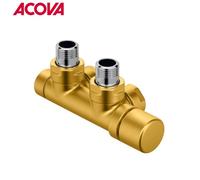 Kit P LAITON robinetterie thermostatisable en H coude tête à droite monotube / bitube chromé - ACOVA 839300