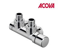Kit P Robinetterie thermostatisable en H coude tête à droite monotube / bitube chromé - ACOVA 991598
