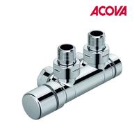 Kit P Robinetterie thermostatisable en H pivotant réversible monotube / bitube chromé - ACOVA 991638