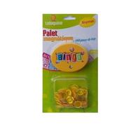 Kit Palet magnetique ramasse jetons Loto Bingo + 100 pions aimantes - Coloris Jaune - Accessoire de Jeu - Set Materiel et Carte Tigre
