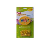 Kit Palet magnetique Ramasse Jetons Loto Bingo + 100 pions aimantes - Coloris Jaune - Accessoire de Jeu - Set