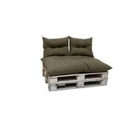 Kit palette classic Matelas taupe 2 coussins dossier JARDIN PRIVE Gris