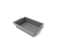 Emuca - Kit panier métallique et rack ajustable Quartz pour armoires, glissières extension totale et à fermeture douce, Module 80cm, Finition Titane