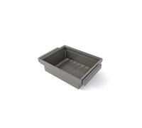 Kit panier métallique et rack ajustable Quartz pour armoires, glissières extension totale et à fermeture douce, Module 70cm, Finition Titane