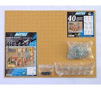 MOTTEZ - Kit panneau perforé isorel composé d'un panneau isorel + 1 lot de 40 crochets universels pour panneau perforé + 1 sachet d