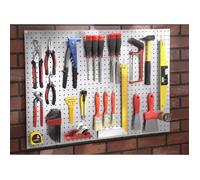 Kit panneau perforé - MOTTEZ - 90x60 cm - 40 crochets universels - Acier - Gris