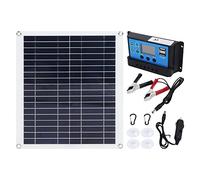 Kit Panneau Solaire 100W Photovoltaïque Portable Pliable avec Contrôleur 100A, Chargeur Solaire 20W, Panneau Solaire Monocristallin - Sortie Stable, Protection de Circuit, Idéal