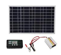 Kit Panneau Solaire 30W, Inverseur Puissance 220W, Contrôleur Étanche MPPT - Recharge Stable USB Téléphone, Installation Facile Camping Car Outdoor