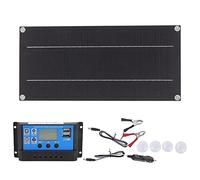 Kit Panneau Solaire 600W, 18V, Contrôleur de Charge 100A, pour Installation Extérieure, Camping-car, avec Adaptateur et Câbles