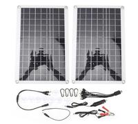 Kit Panneau Solaire Portable 18W 18V, Polycristallin, 2PCS avec Chargeur USB Type C et Clip Batterie - Haute Efficacité, Multi Interface, Idéal Camping et RV