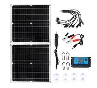 Kit Panneau Solaire Portable 50W, Chargeur Pliable pour Groupe éLectrogèNe, avec ContrôLeur Usb 10-60A pour Camping, Camping-Car, TéLéPhone, Ordinateur Portable Tablette Appareil Photo,40A
