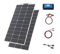Kit Panneaux Solaires Flexible Monocristallin Panneau Solaire Module 200W 20A 12V/24V Régulateur Charge Solaire Solaire Pour, Bateau, Système autonome, Camping, Balcon, Système Solaire, Camping car
