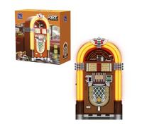 Kit PANTASY de construction Jukebox avec pièce de monnaie et son, boîte à musique mécanique acrylique, studio d'enregistrement et figurine