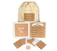 Kit papa avec pochon, carte 10 commandements, carte à compléter, "6 bons pour..." et un jeton de décision