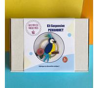 Kit papier - déco perroquet bleue à coll